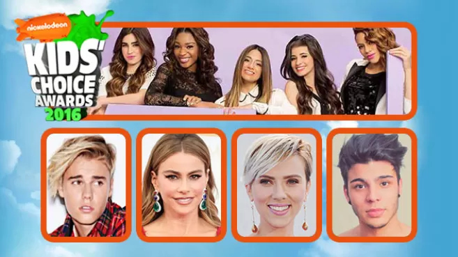 Collage con los nominados a los Kids' Choice Awards 2016 de Nickelodeon