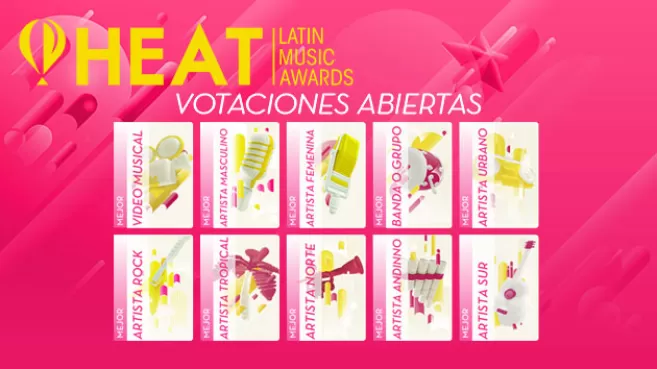 Ilustración de votaciones para los HEAT Latin Music Awards 2016