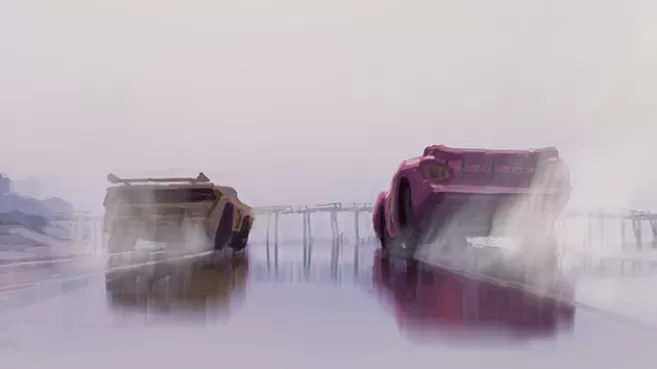 Arte conceptual de la película Cars 3 de Disney-Pixar