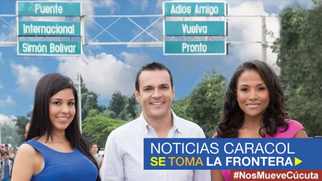 Julieth Cano, Juan Diego Alvira y Mabel Lara en la frontera con Venezuela