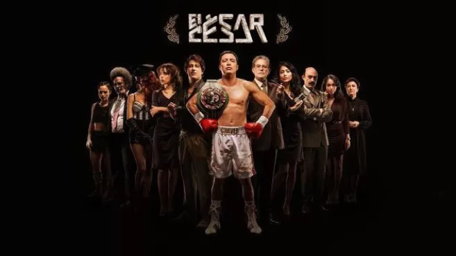 Póster con elenco de la serie "El César", historia del boxeador Julio César Chávez