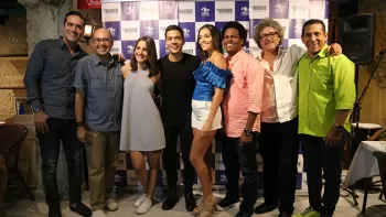 Parte del elenco de la serie "Los Morales" en el lanzamiento para medios en Barranquilla