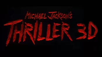 Letras de sangre que dicen "Michael Jackson's Thriller 3D"