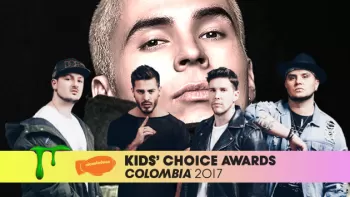 Colage de Reykon y Piso 21 con logo de Kids' Choice Awards Colombia 2017