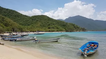 Botes en la orilla de la playa