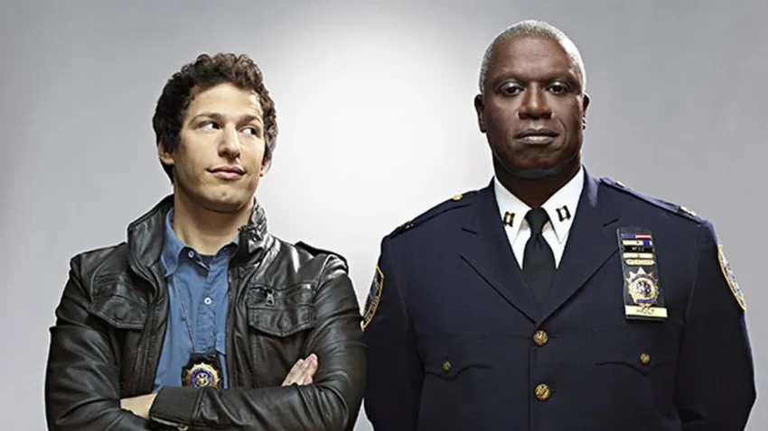 Andy Samberg y Andre Braugher en Brooklyn Nine-Nine