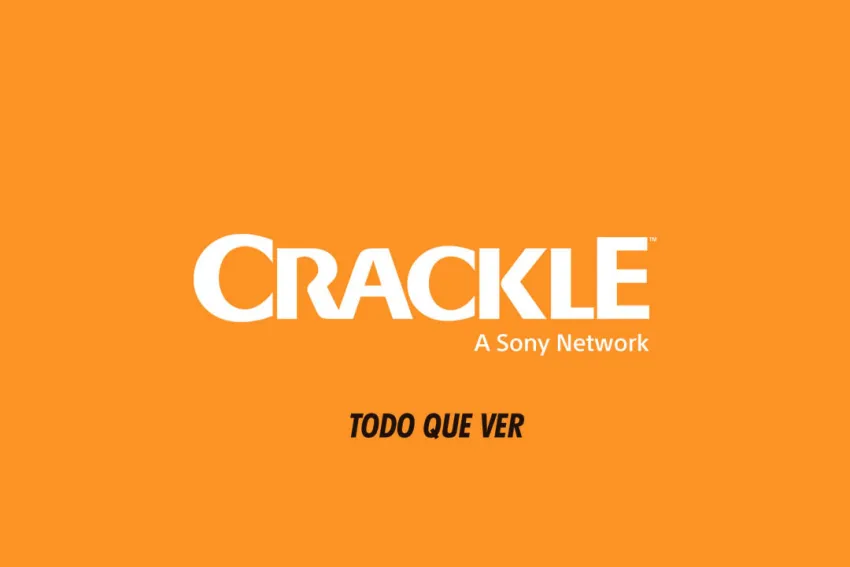 Logo de Crackle en letras blancas y fondo naranja, con slogan que dice "Todo que ver" en letras negras