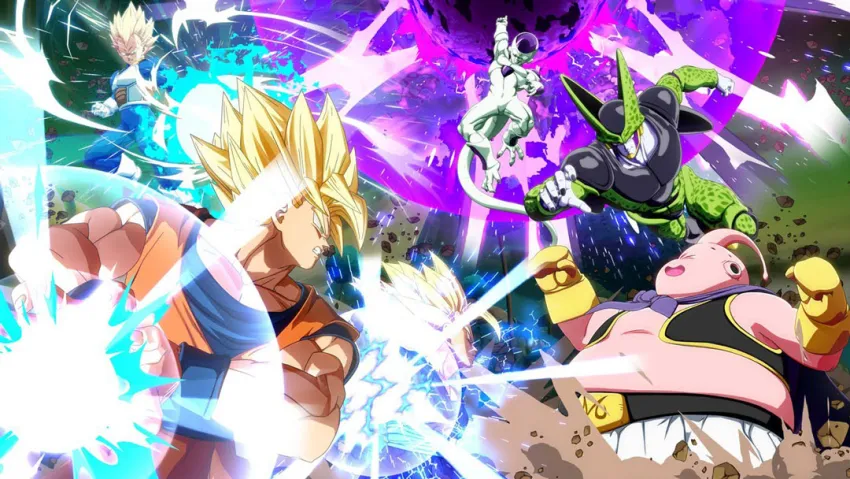 Batalla entre los personajes del videojuego Dragon Ball FighterZ