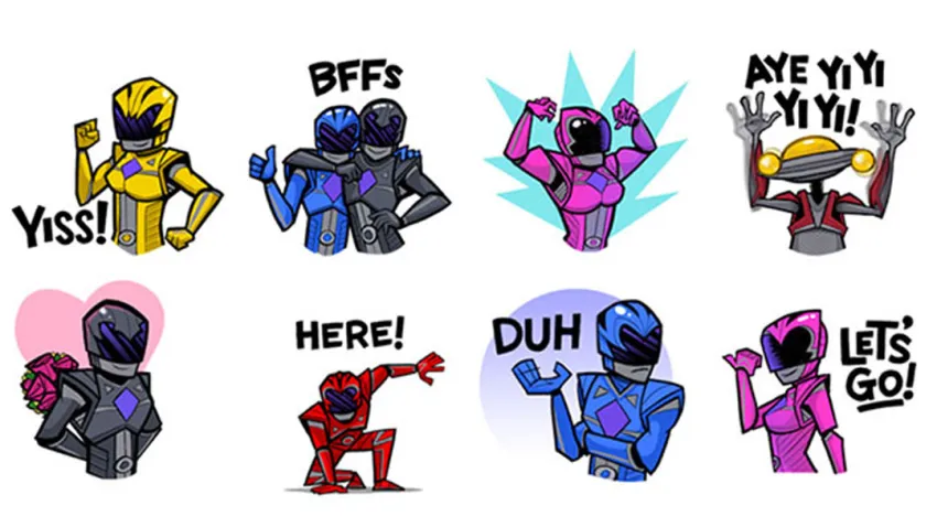 Sickers de Power Rangers en Facebook Messenger