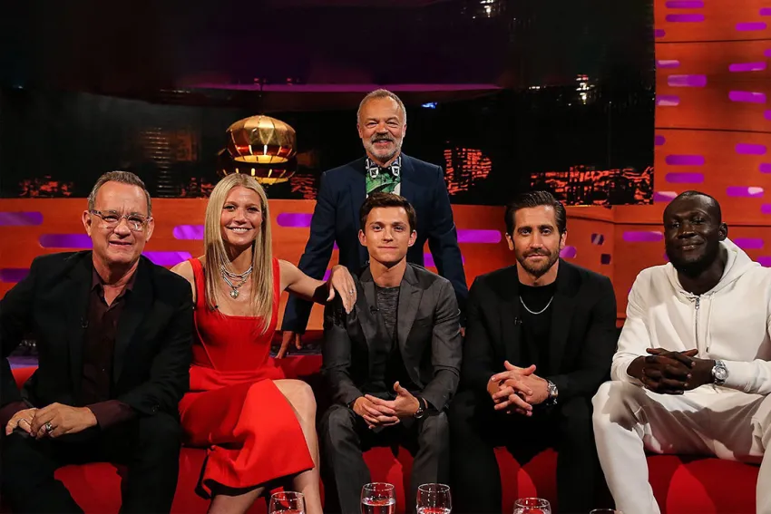 Graham Norton con Tom Hanks, Gwyneth Paltrow, Tom Holland, Jake Gyllenhaal y Stormzy