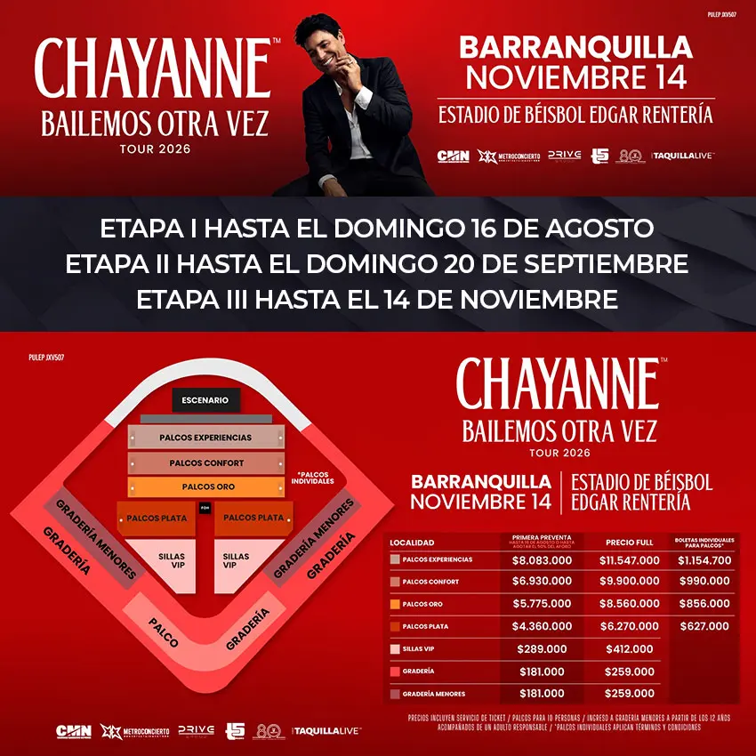 Chayanne Bailemos Otra Vez Tour 2026 Barranquilla
