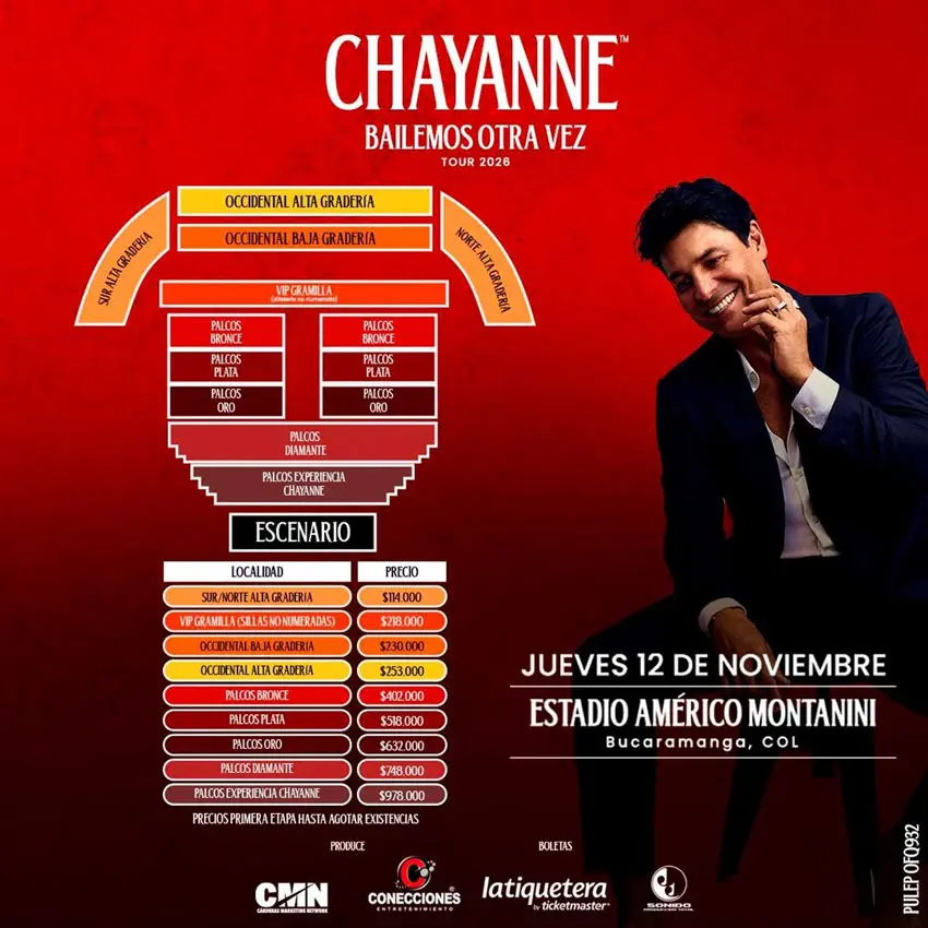 Chayanne Bailemos Otra Vez Tour 2026 Bucaramanga