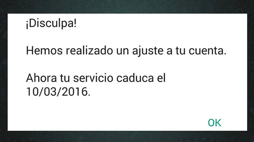 Notificación WhatsApp Caduca