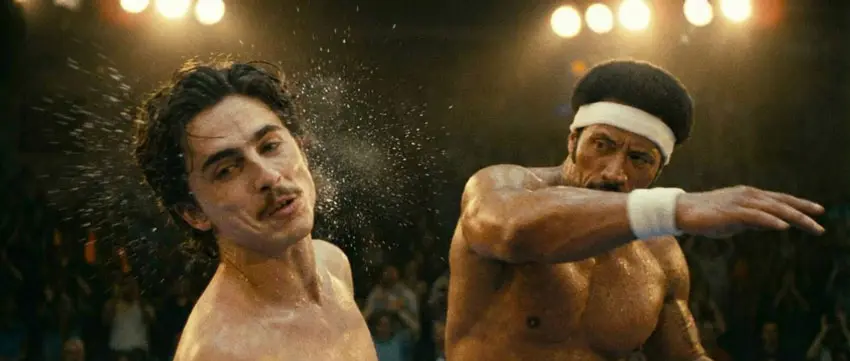 Deepfake de Timothée Chalamet abofeteado por deepfake de Dwayne "The Rock" Johnson en el trailer de "Stone Hand"