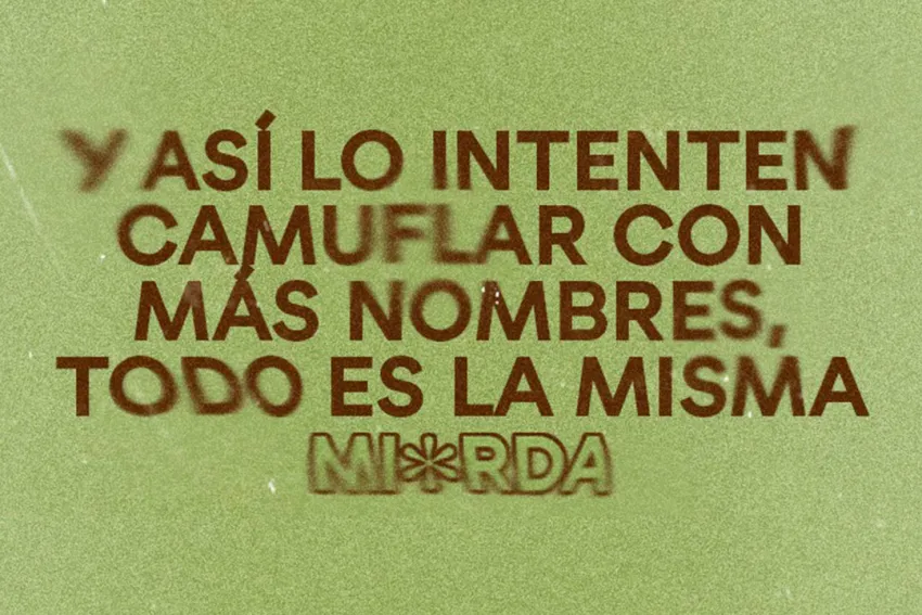 Post de Mattelsa en Instagram que dice "Y así lo intente camuflar con más nombres, todo es la misma mierda"