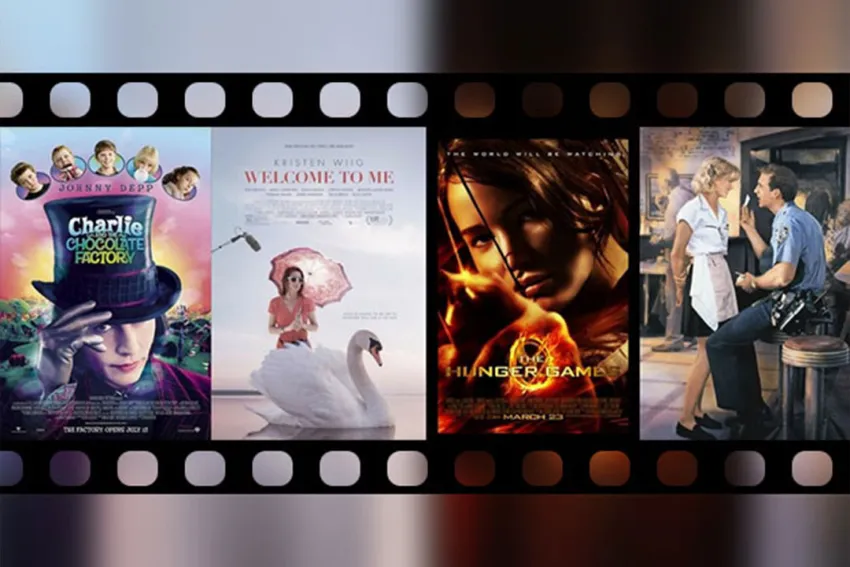 Películas Charlie y la Fábrica de Chocolate, Welcome to me, Los Juegos del Hambre, Te Puede Pasar a Ti