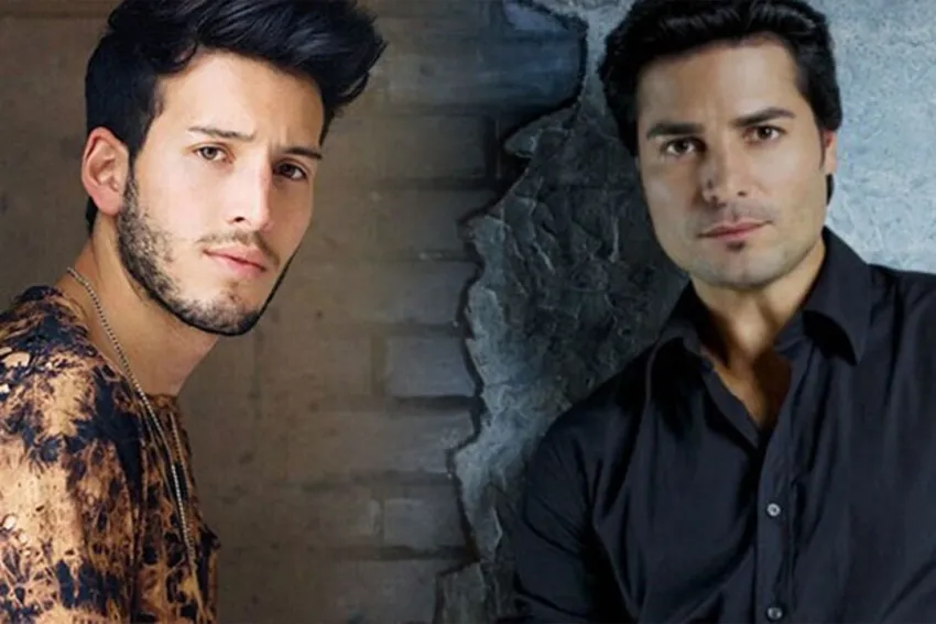 Sebastián Yatra con camiseta tie dye y Chayanne con camisa negra