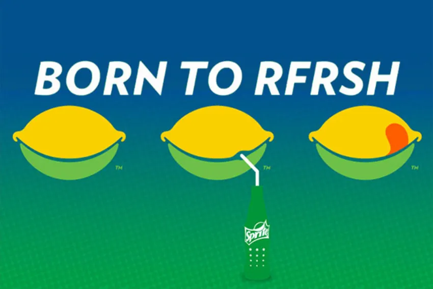 Limón toma Sprite con un pitillo