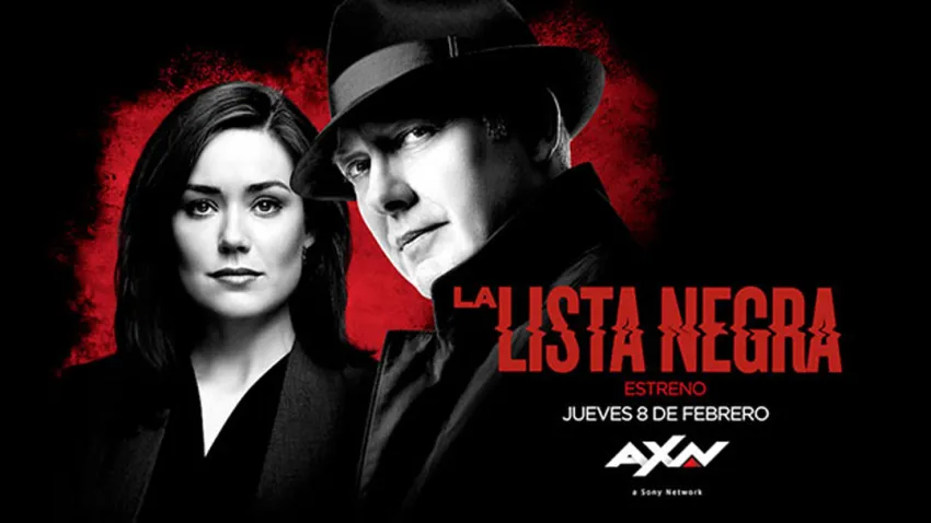Megan Boone como Elizabeth “Liz” Keen, y James Spader como Raymond Reddington en el póster de "La Lista Negra"