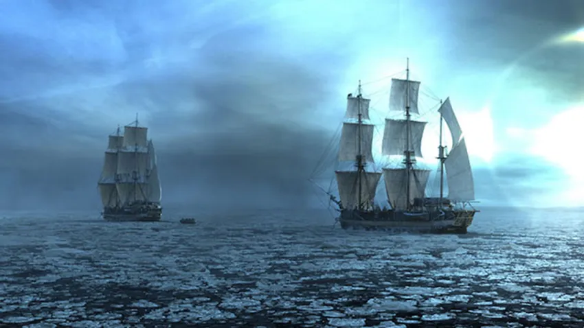 Dos barcos veleros navegando en altamar