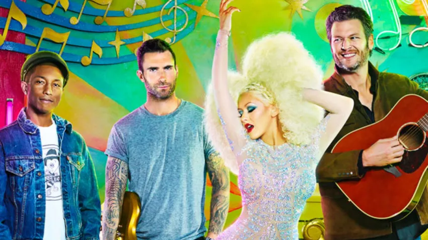 Pharrell Williams, Adam Levine, Christina Aguilera y Blake Shelton, jurados de The Voice