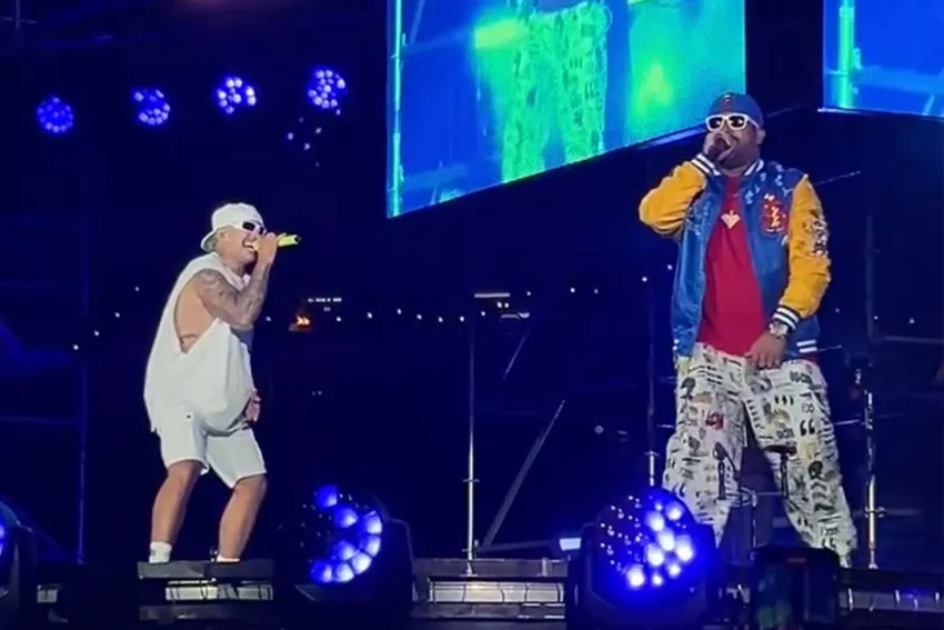 Big Yamo y Ferxxo cantando Tocarte toa en Chile en el Ferxxocalipsis Tour 2024