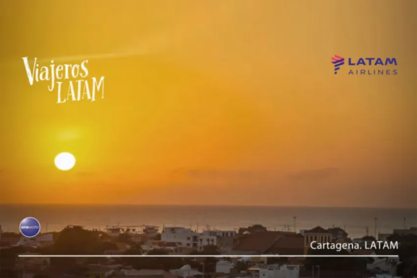 Panorámica del atardecer en la ciudad de Cartagena de Indias, Colombia