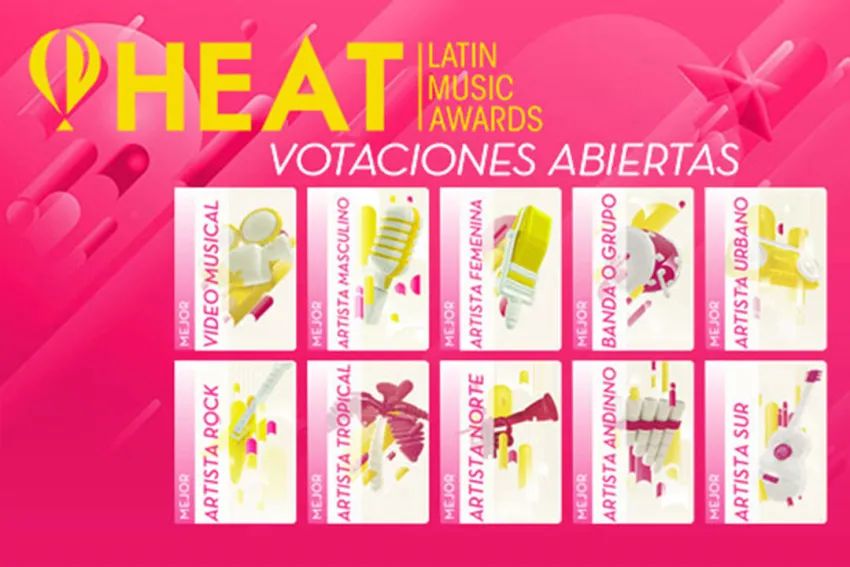 Ilustración de votaciones para los HEAT Latin Music Awards 2016