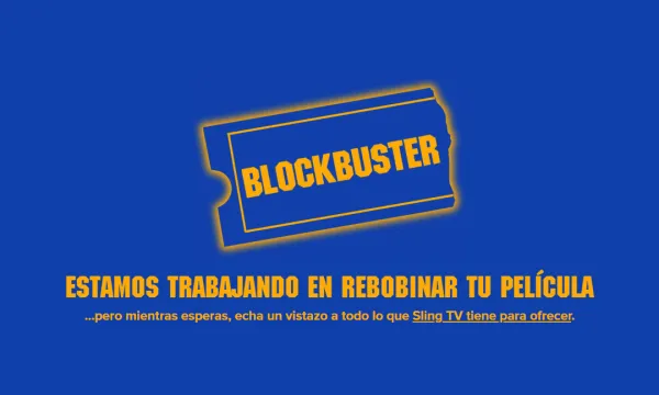 Blockbuster Landing Page - Estamos trabajando en rebobinar tu película