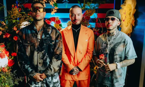 Ovy on the Drums, J Balvin y Westcol en el set del video de Godzila (I Like to Move It)