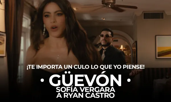 Sofía Vergara y Ryan Castro en el cortometraje promocional de Omerta