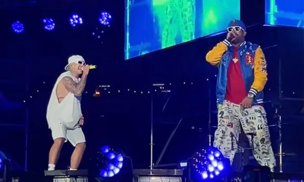 Big Yamo y Ferxxo cantando Tocarte toa en Chile en el Ferxxocalipsis Tour 2024