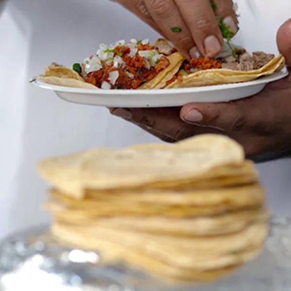 Manos del Chef Enrique Olvera preparando comida mexicana