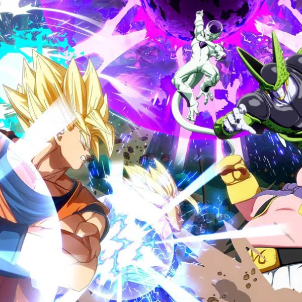 Batalla entre los personajes del videojuego Dragon Ball FighterZ