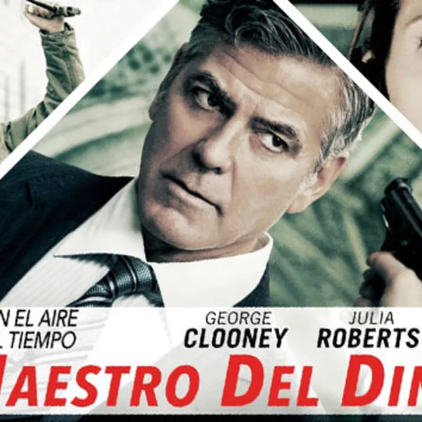 Jack O'Connel, George Clooney y Julia Roberts en la película "El Maestro del Dinero" (Money Monster)