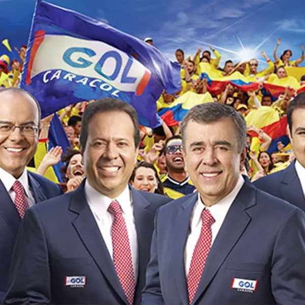 Ricardo Orrego, Javier Fernández, Javier Hernández Bonnet y Carlos Alberto Morales, periodistas del Gol Caracol