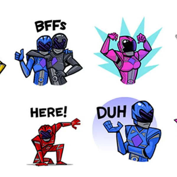 Sickers de Power Rangers en Facebook Messenger