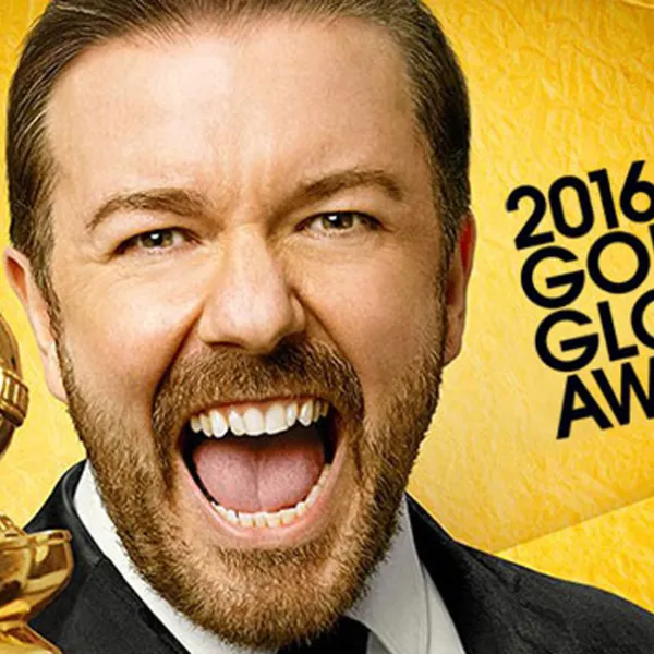 Ricky Gervais con un Golden Globe Award