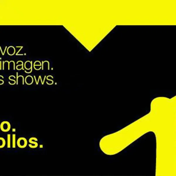 Logo de MTV negro sobre fondo amarillo