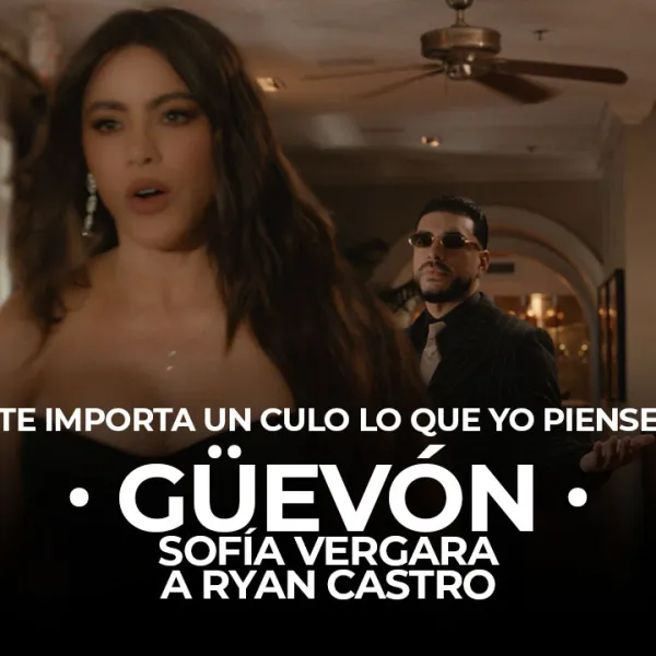 Sofía Vergara y Ryan Castro en el cortometraje promocional de Omerta