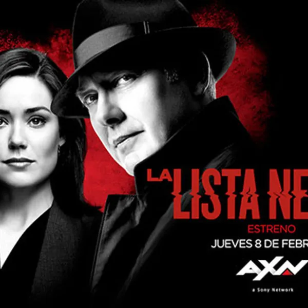 Megan Boone como Elizabeth “Liz” Keen, y James Spader como Raymond Reddington en el póster de "La Lista Negra"