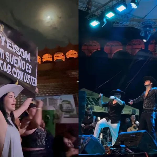 Brilly Giraldo y Santiago Giraldo cantando con Yeison Jiménez