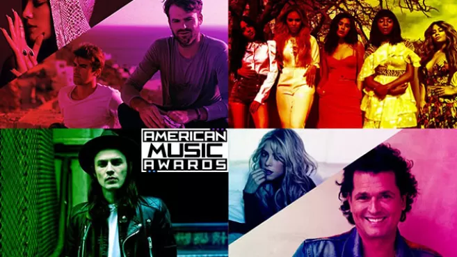 Collage con nominados a los premios American Music Awards 2016