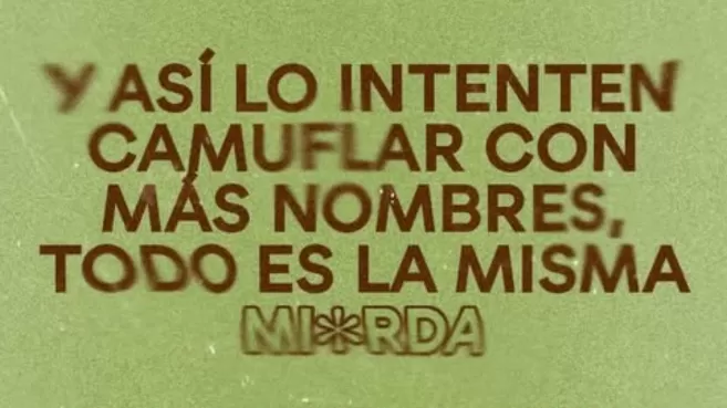 Post de Mattelsa en Instagram que dice "Y así lo intente camuflar con más nombres, todo es la misma mierda"